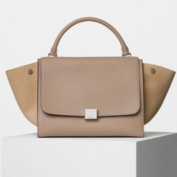 Celine Handbags - Celine Trapeze Small Handbag  in Dune Drummed Calf